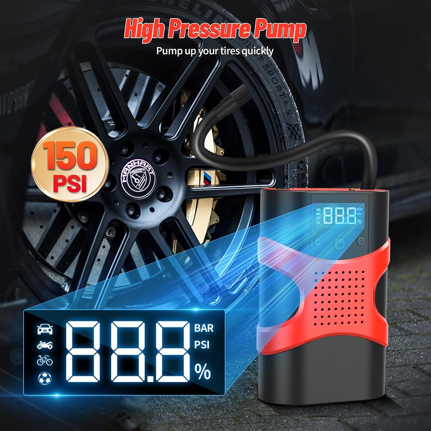 Starter auto multifunctional, portabil, 12000mAh powerbank