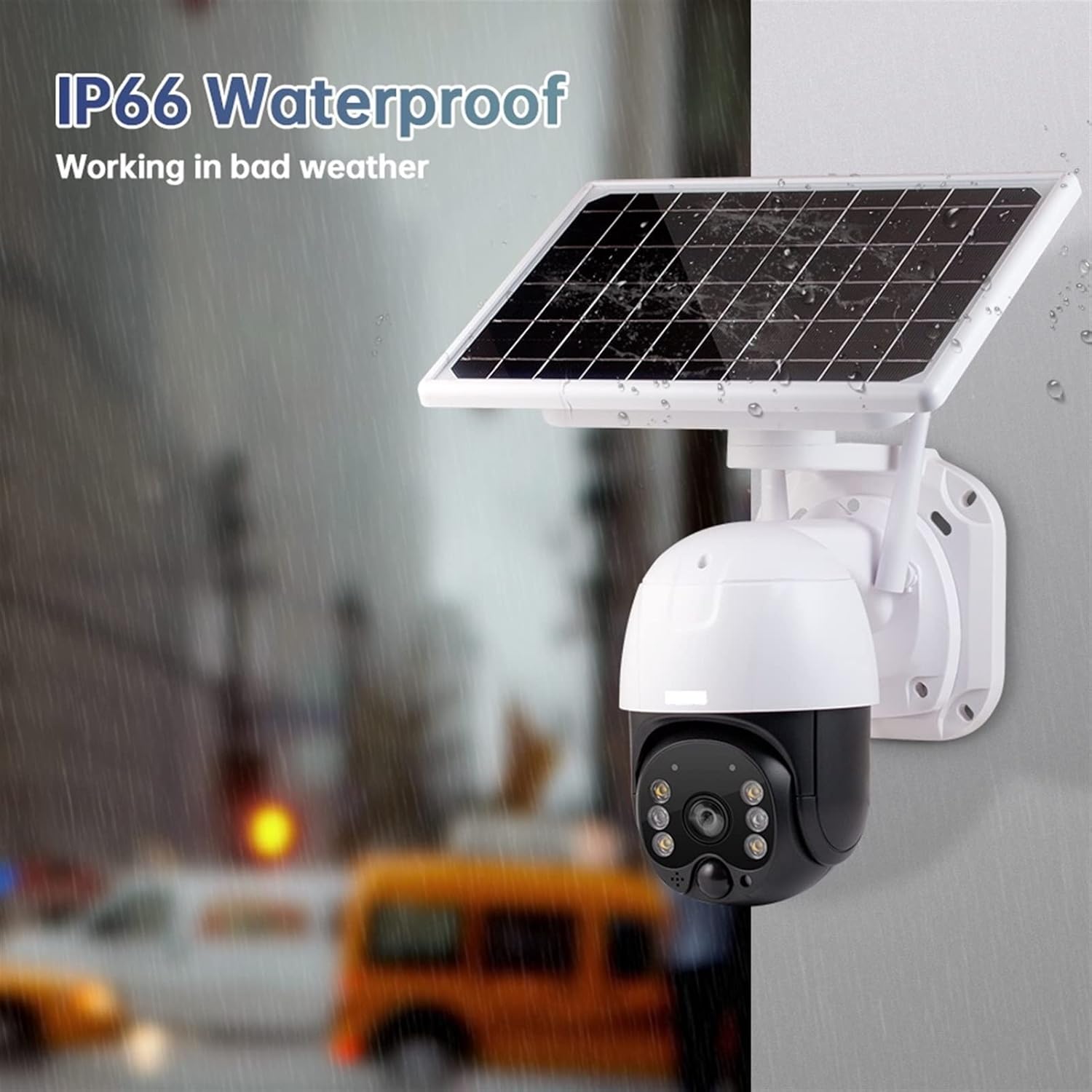 Cameră de supraveghere wireless 5MP cu panou solar si rotire 355°, protectie IP66, infrarosu, WIFI/4G