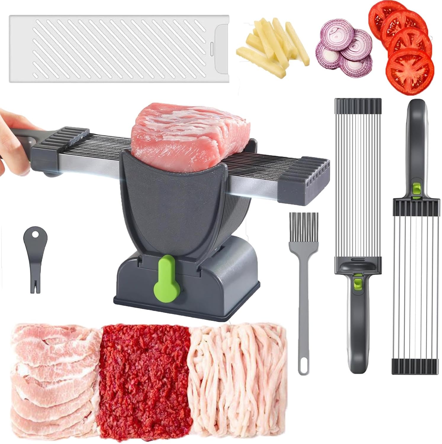 Feliator Profesional pentru Carne cu Lame Multiple din Inox Alimentar si Grosime Ajustabila (2-4mm) – Ideal
