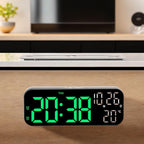 Ceas digital de perete cu afisaj LED, afisare temperatura si data, mod de noapte