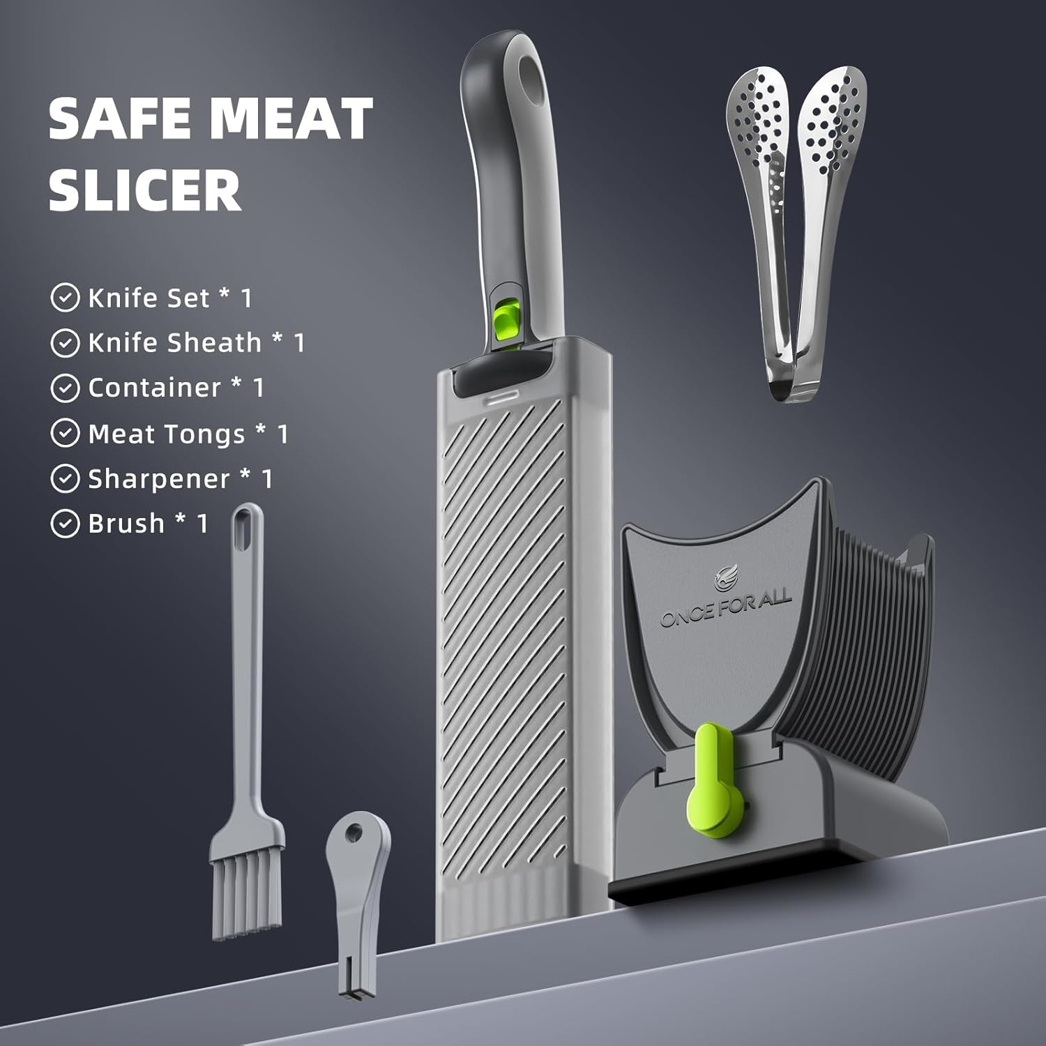 Feliator Profesional pentru Carne cu Lame Multiple din Inox Alimentar si Grosime Ajustabila (2-4mm) – Ideal