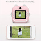 Aparat foto digital cu imprimare termica pentru copii, focalizare automata, display color de 2