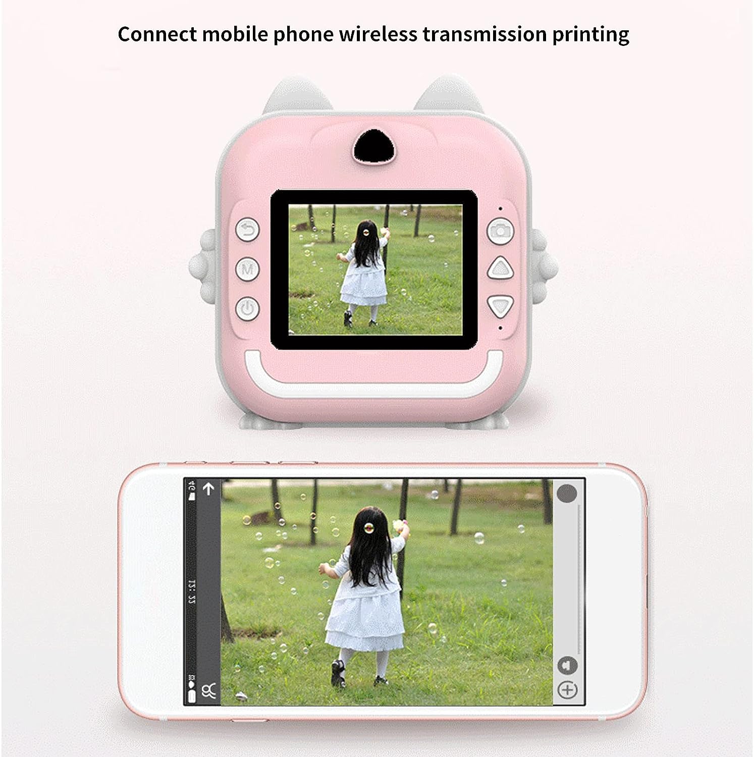 Aparat foto digital cu imprimare termica pentru copii, focalizare automata, display color de 2