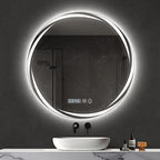 Oglindă LED Rotunda 80 cm cu Touch, Antiaburire si Lumina Reglabila