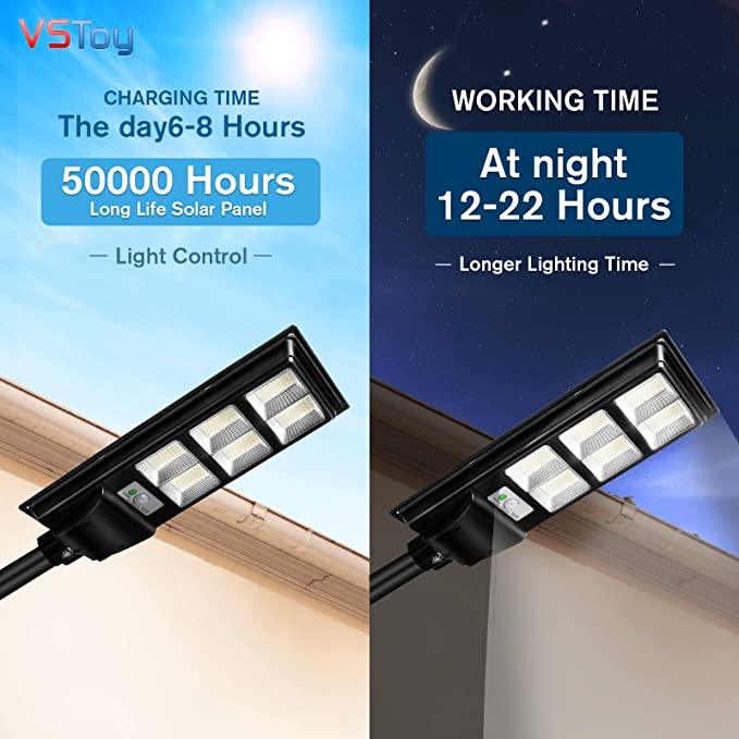 Lampă stradala proiector LED cu panou fotovoltaic + telecomanda si senzor, 120W/200W/300W