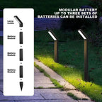 Lampă Solara LED pentru Gradina, 90 LED-uri, 3 Moduri Iluminare, Protectie IP65, Inaltime 83 cm, Culoare Negru