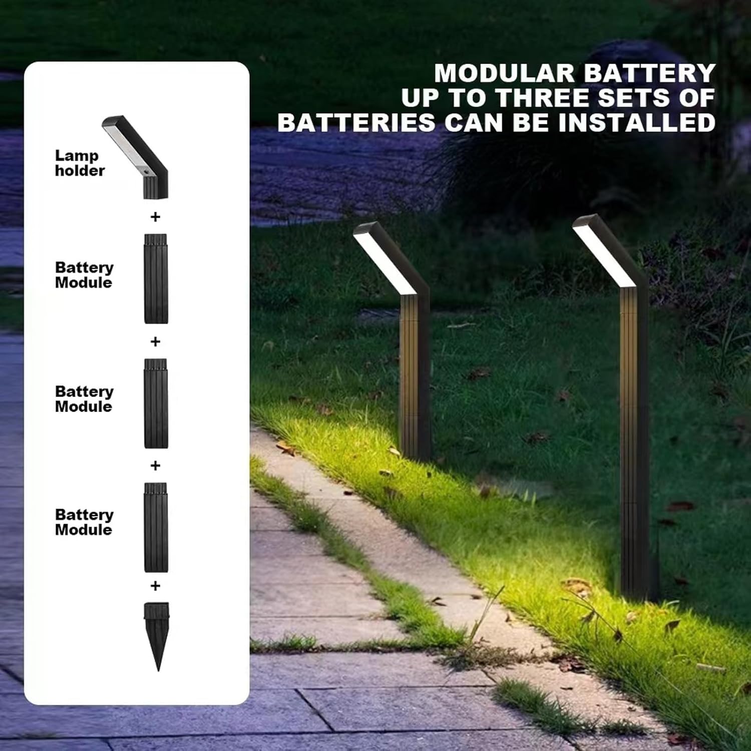 Lampă Solara LED pentru Gradina, 90 LED-uri, 3 Moduri Iluminare, Protectie IP65, Inaltime 83 cm, Culoare Negru