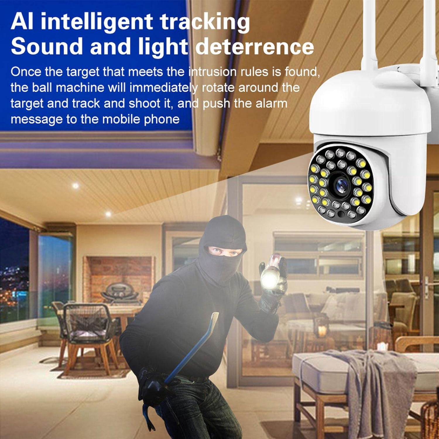 Cameră de supraveghere, WIFI, IP66, HD WIRELESS, 2 MP, 1920 X 1080 Pixeli, card 32Gb inclus