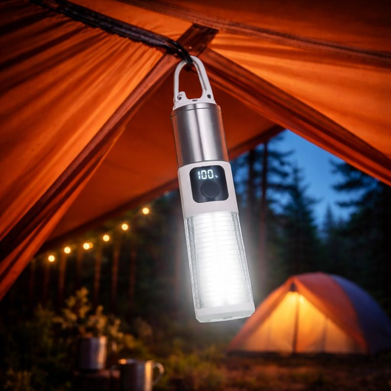 Lanterna LED telescopica, cu display si carlig de prindere, incarcare USB Type-C, CB-005 Imagine secundară a produsului
