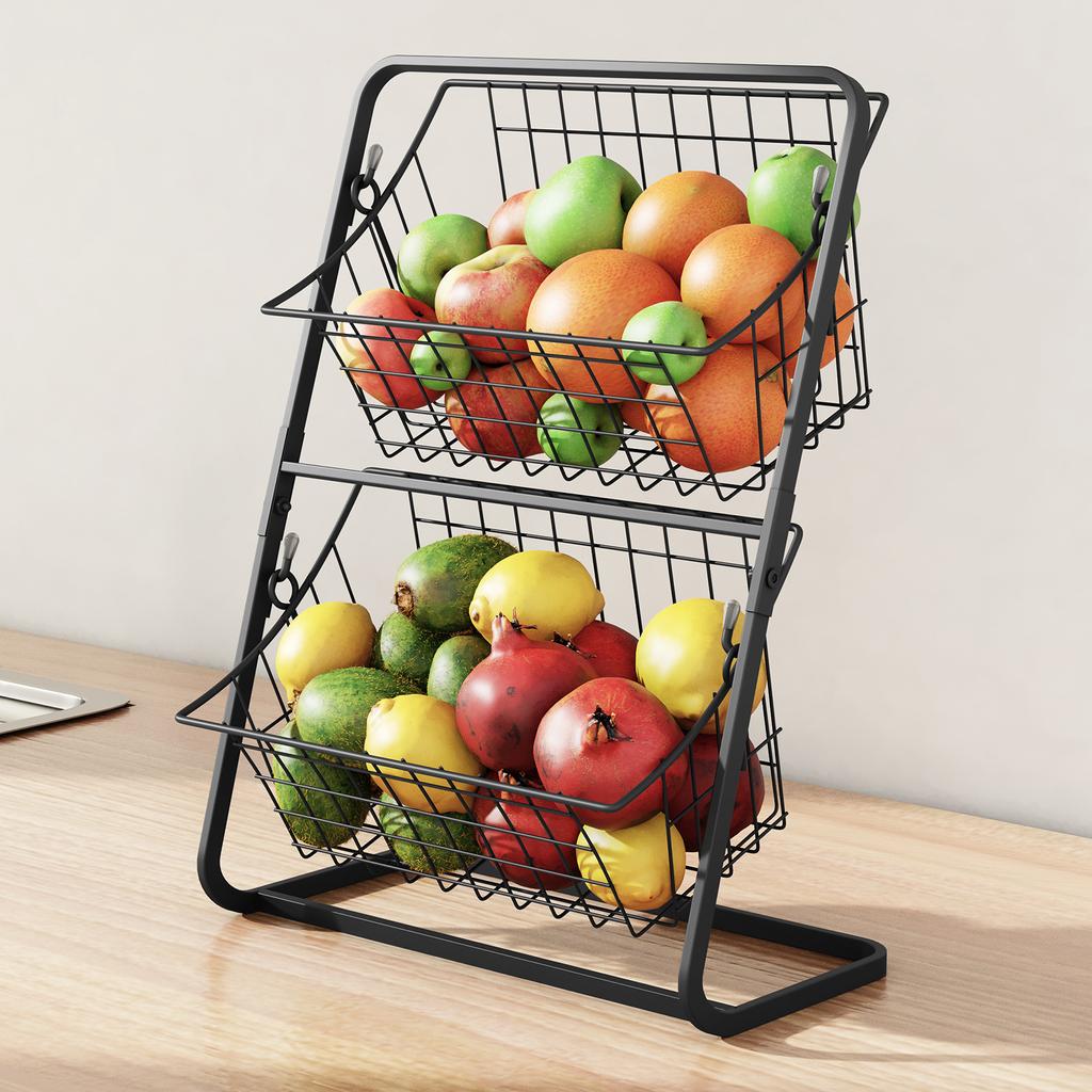 Organizator metalic cu 2 coșuri – pentru bucătărie sau baie Imagine secundară a produsului