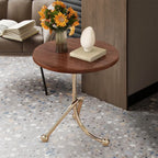 Masuta laterala moderna cu blat rotund si picioare metalice cromate – Design elegant pentru living 40 x 40 x 51 cm