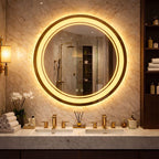 Oglindă baie LED rotunda 80 cm cu touch, dezaburire si iluminare