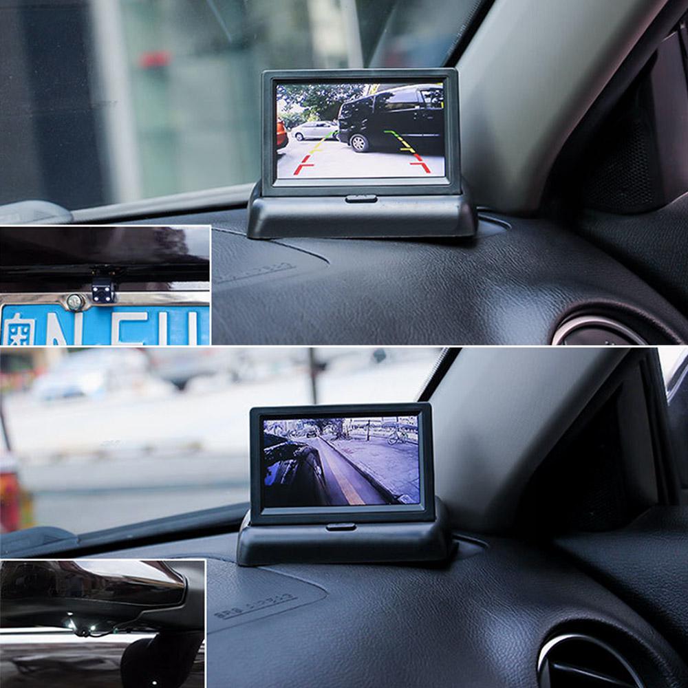 Set suport numar cu camera video marsarier si display pliabil LCD TFT 4.3" Imagine secundară a produsului