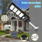 Lampă stradala proiector LED cu panou fotovoltaic + telecomanda si senzor, 120W/200W/300W