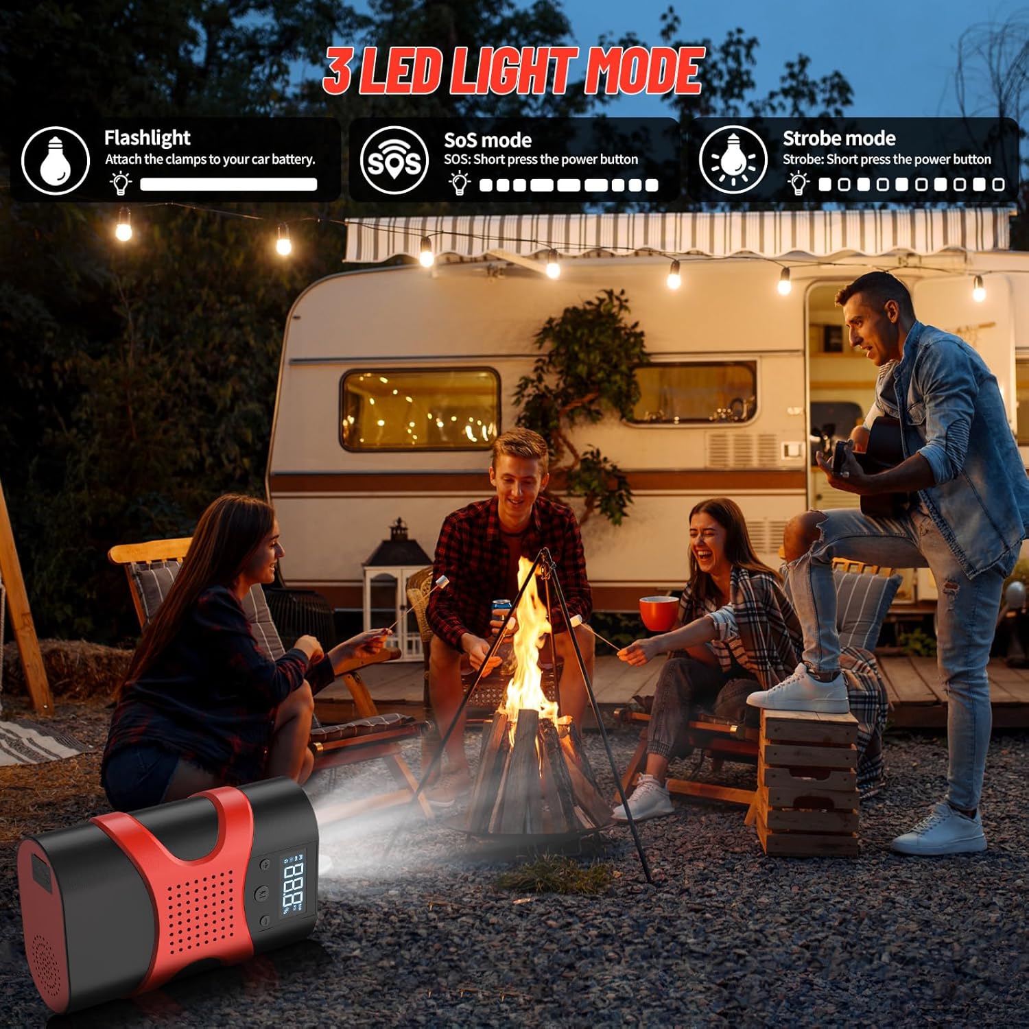 Starter auto multifunctional, portabil, 12000mAh powerbank