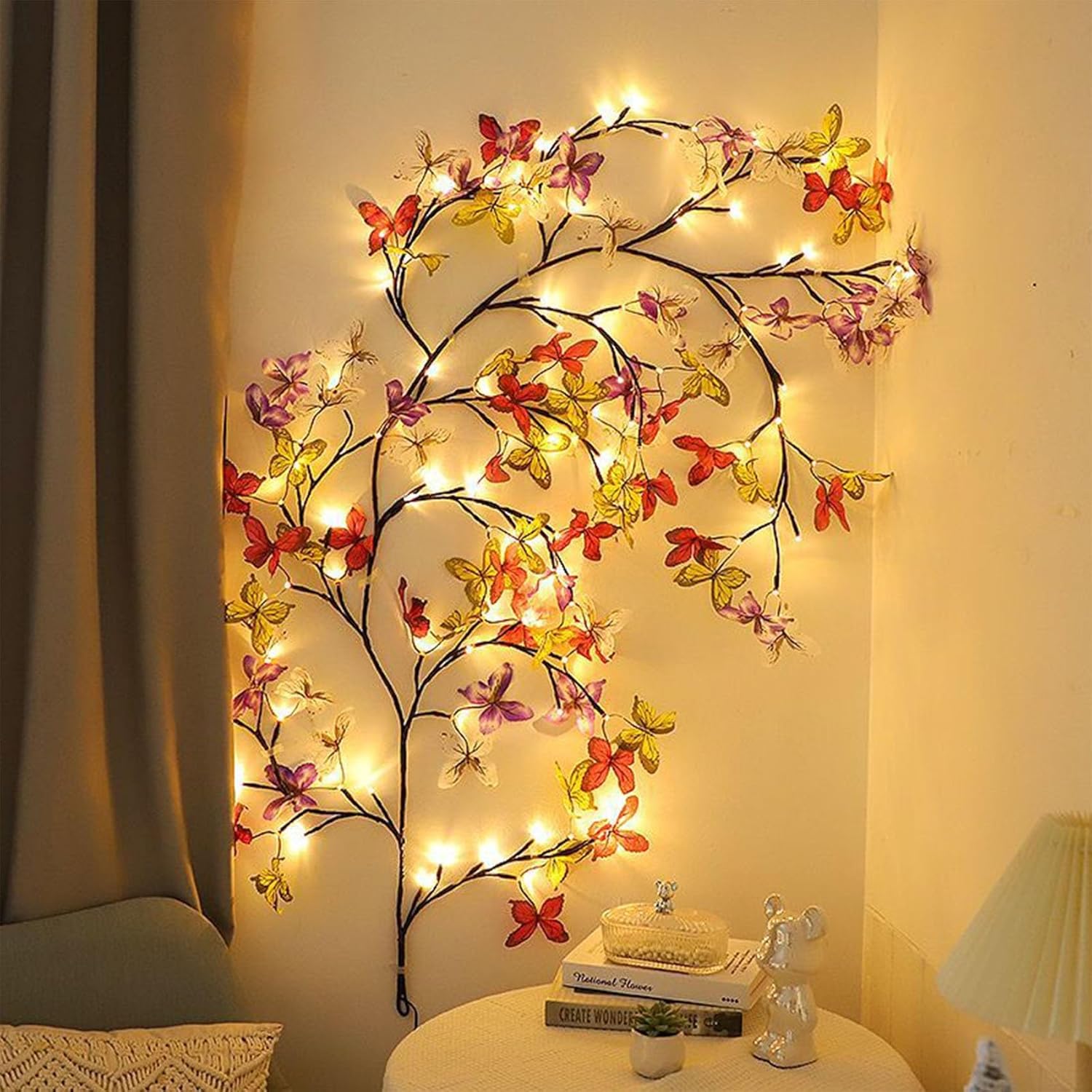 Ghirlanda luminoasa decorativa cu ramuri flexibile – 1.6 m, 72 LED-uri, telecomanda si alimentare USB Imagine secundară a produsului