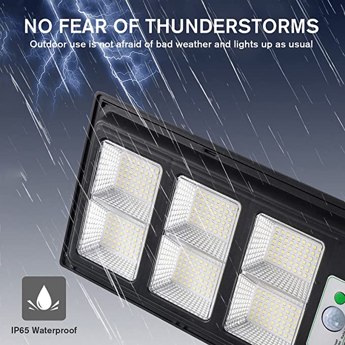 Lampă stradala proiector LED cu panou fotovoltaic + telecomanda si senzor, 120W/200W/300W