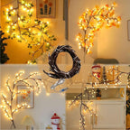 Ghirlanda luminoasa decorativa cu ramuri flexibile – 1.6 m, 72 LED-uri, telecomanda si alimentare USB