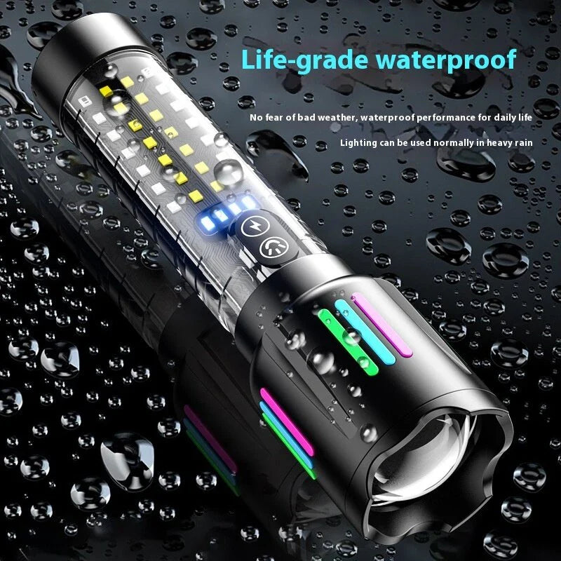 Lanterna LED Profesionala CB 519B Reincarcabila, Metalica, cu Zoom Telescopic