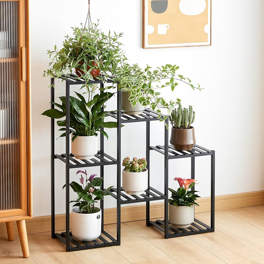 Raft depozitare multifunctional cu 7 niveluri negru 95x82.5x27.5 cm Imagine principală a produsului