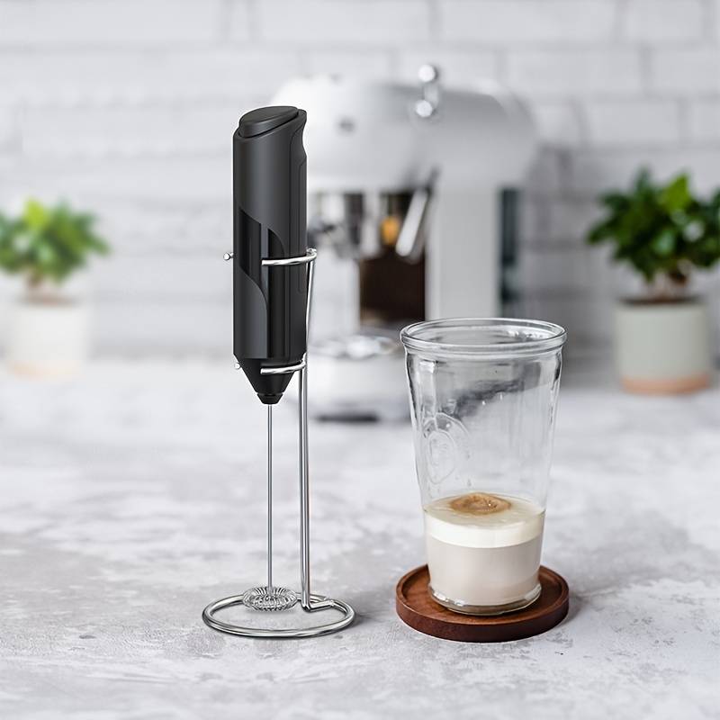 Mixer pentru spuma de lapte, cafea, oua, caffe latte, ciocolata calda, cappuccino cu suport Imagine principală a produsului