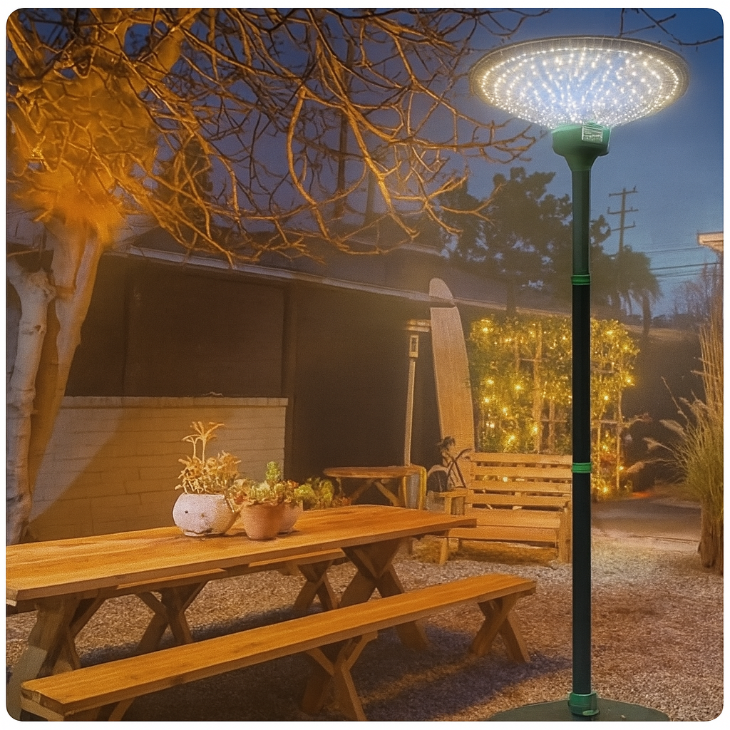 Lampă solara LED 200W, iluminare inteligenta in 3 culori, telecomanda si stalp inclus