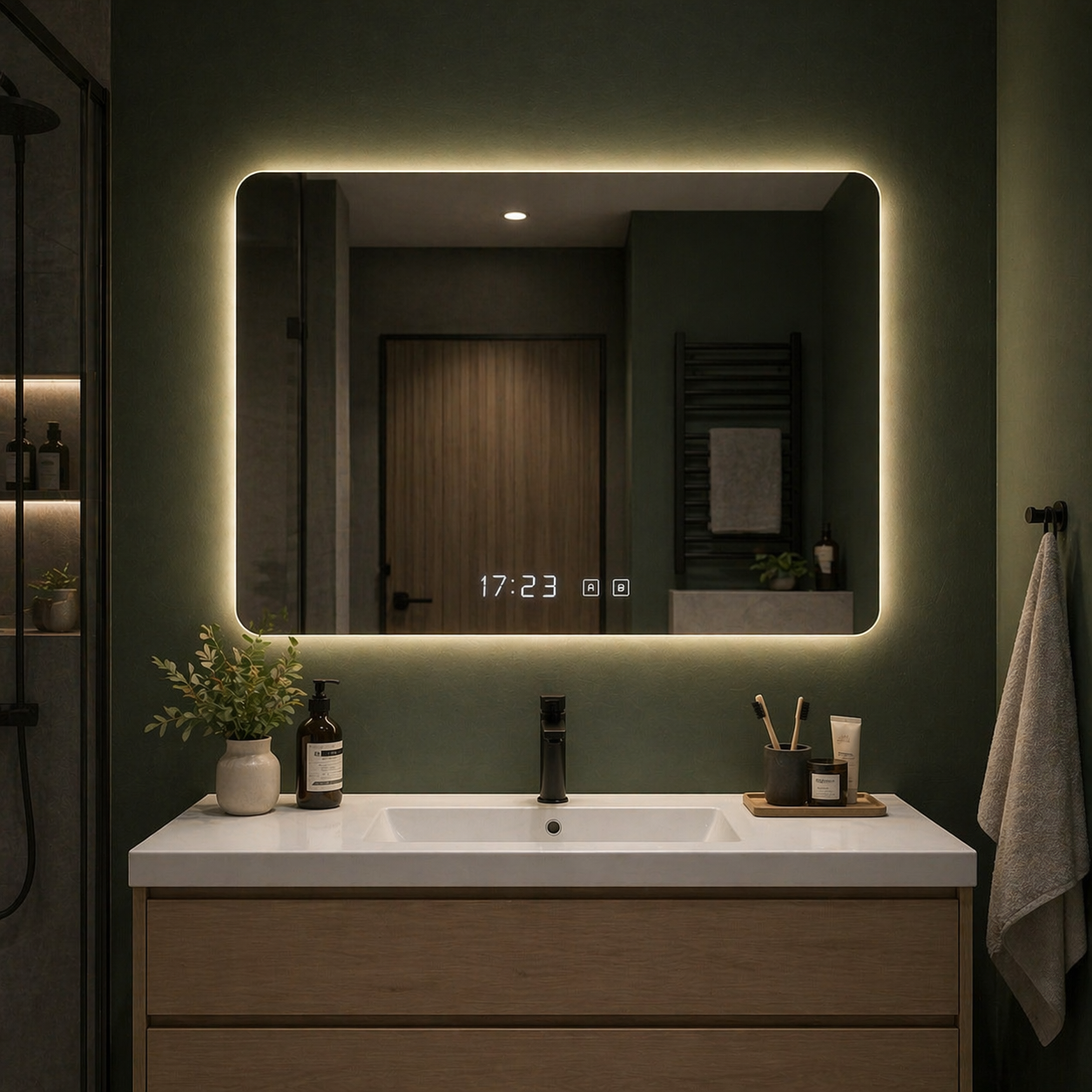 Oglindă LED Premium 80x60, cu touch si dezaburire