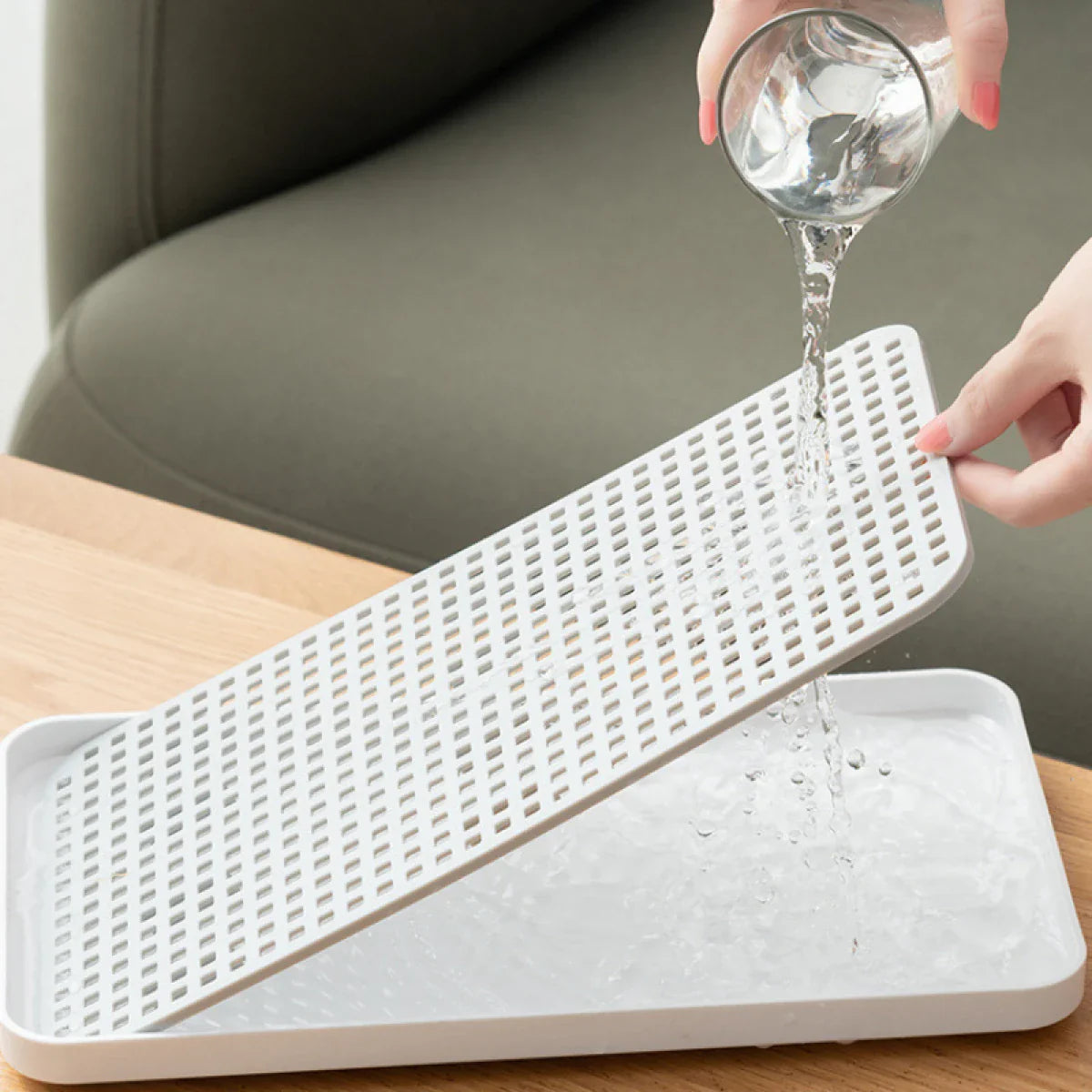 Tava multifunctionala cu sistem de scurgere pentru Bucătărie si baie, 38 x 22.4 x 2.3 cm