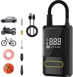 Pompa aer auto electrica, afisaj digital LCD, Lanterna LED