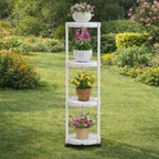 Suport multifunctional pentru flori si plante cu 4 niveluri pe roti 132 cm