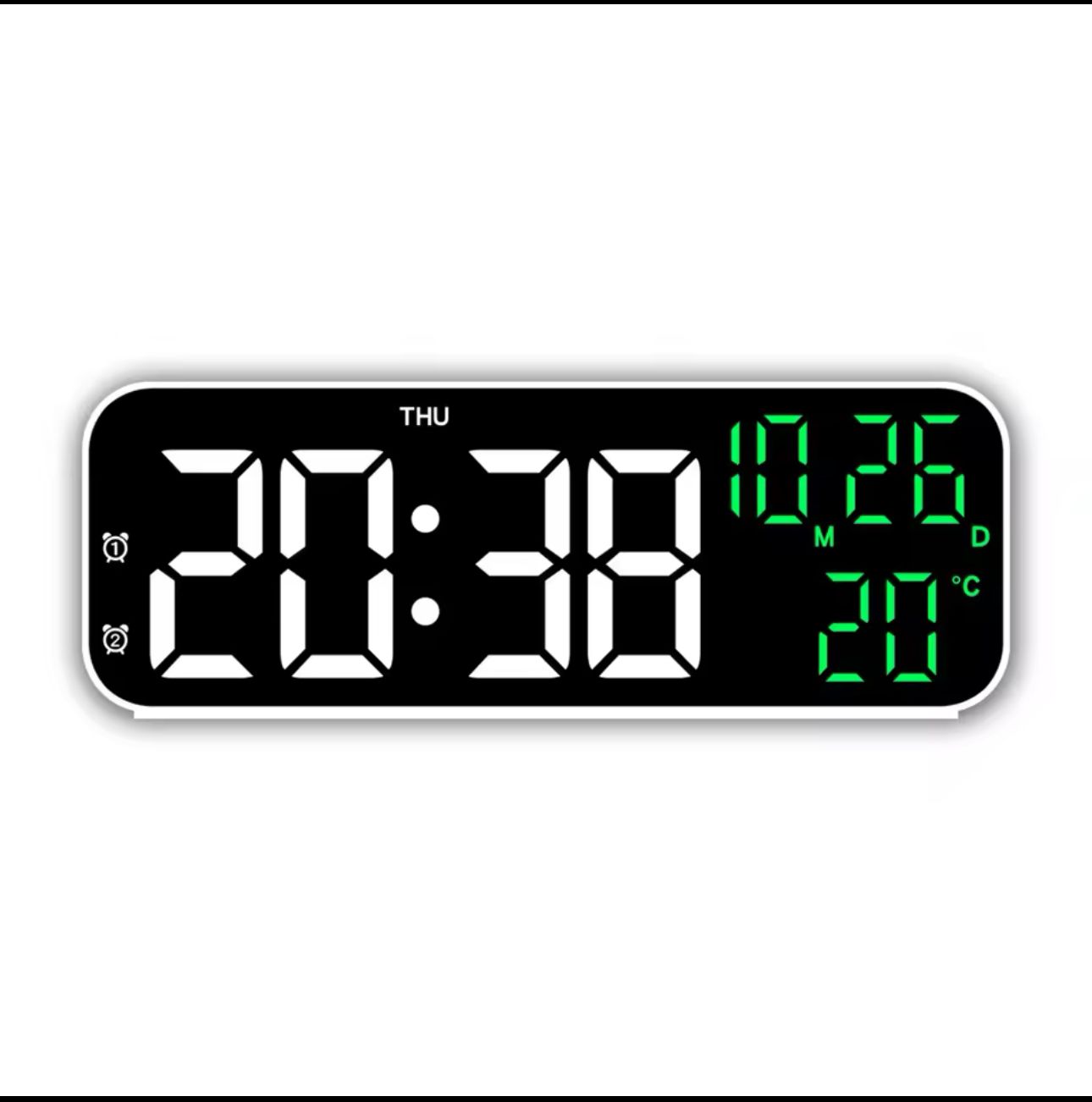 Ceas digital de perete cu afisaj LED, afisare temperatura si data, mod de noapte