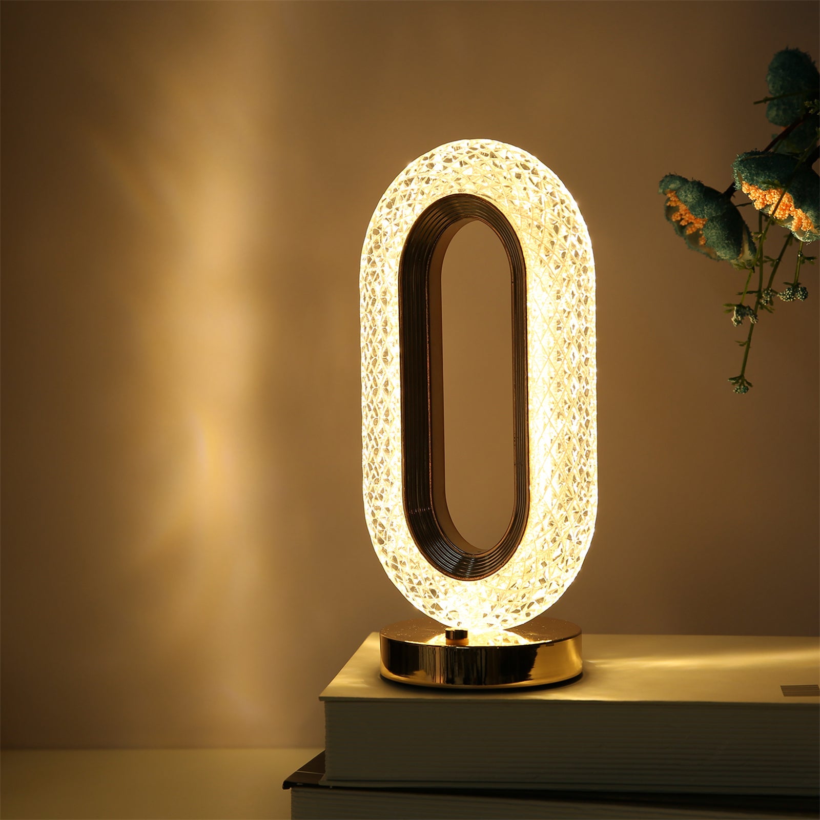 Lampă Diamond Crystal LED cu 3 temperaturi de culoare, alb rece, alb cald, neutru, culoare auriu Imagine principală a produsului