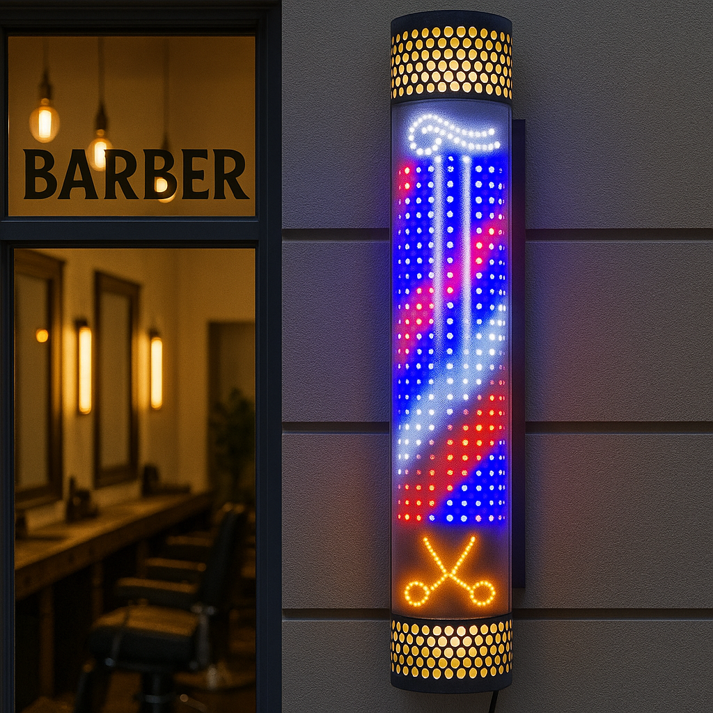 Lampă LED rotativa 90/120 cm, Reclama Luminoasa pentru Frizerie Imagine principală a produsului