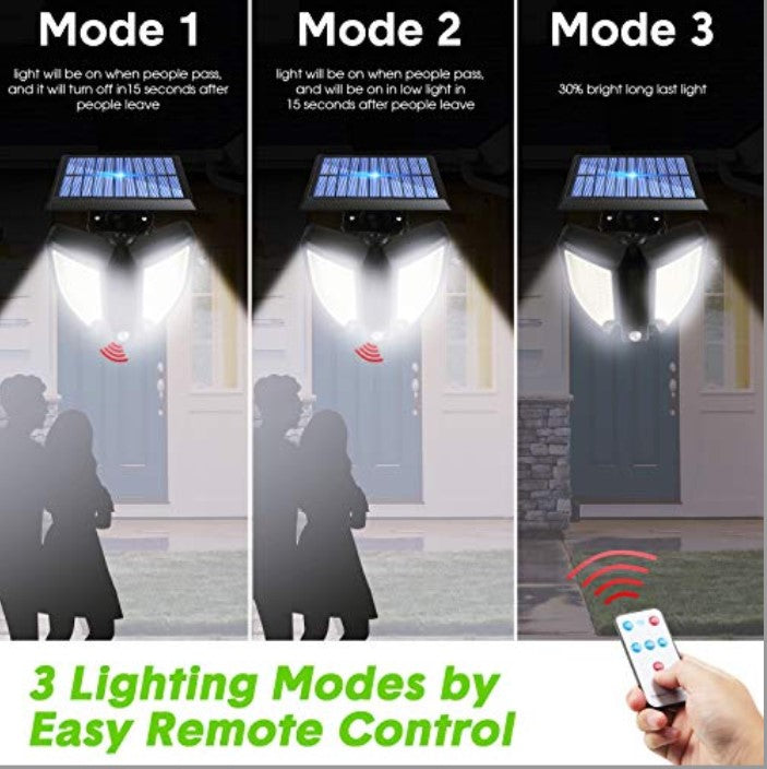 Lampă solara 90 LED, senzor de miscare, telecomanda