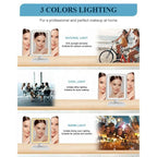 Oglindă Cosmetica cu LED pentru make-up zoom 2X 3X, lumina reglabila, buton touch, USB, alb