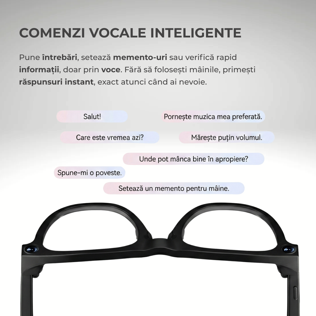 Ochelari Smart VIVENDO SMART GLASSES, Camera 1080P Full HD, AI Integrat