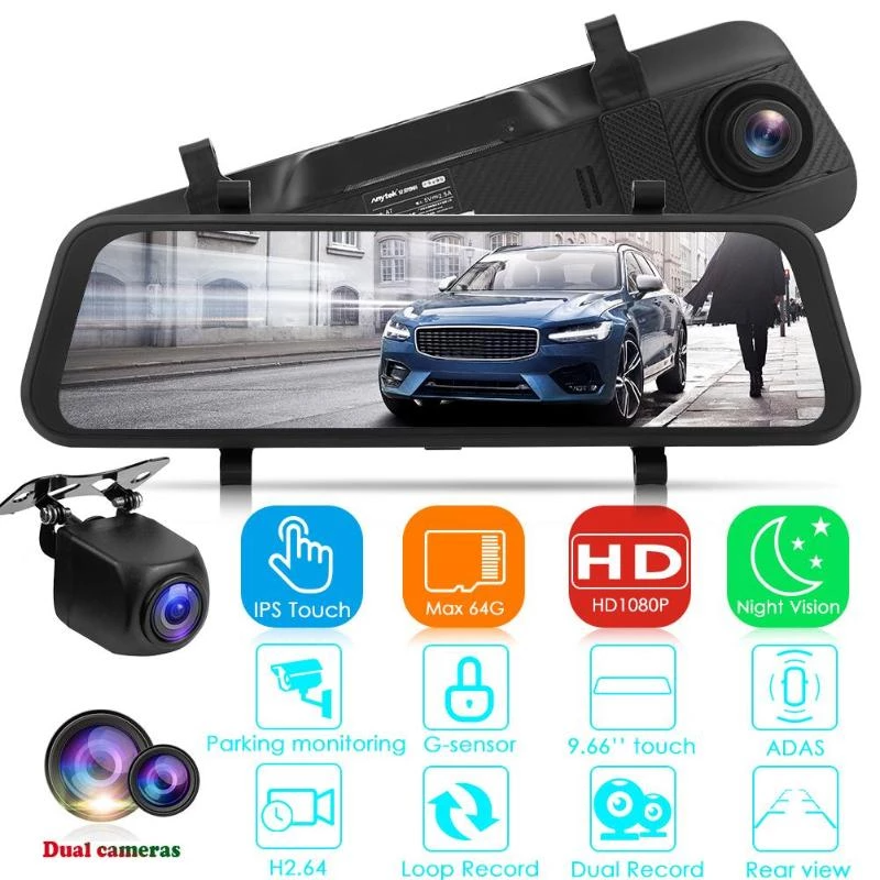 Camera auto tip Oglindă retrovizoare Starlight Night Vision, 10 inch, LCD, dual cam