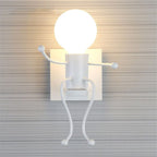 Lampă metalica retro industriala tip humanoid, soclu E27, diverse modele