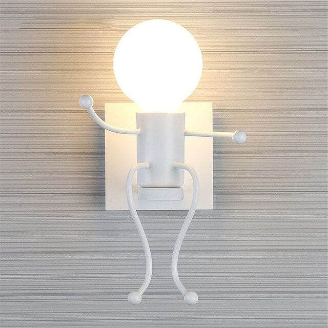 Lampă metalica retro industriala tip humanoid, soclu E27, diverse modele