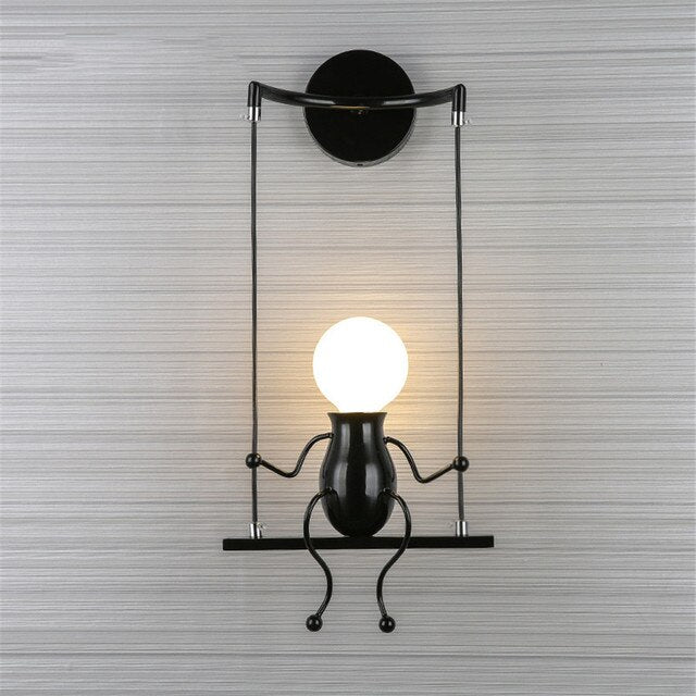 Lampă metalica retro industriala tip humanoid, soclu E27, diverse modele