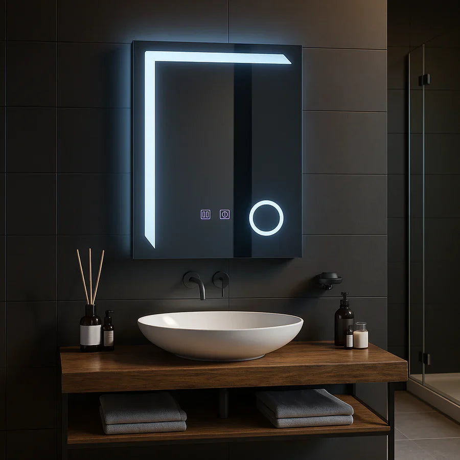 Oglindă LED Rectangulara, 60x80cm, Linea Touch, Sistem Dezaburire