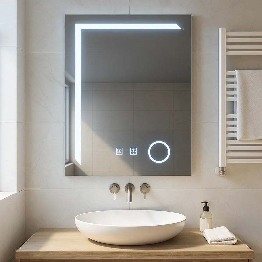 Oglindă LED Rectangulara, 60x80cm, Linea Touch, Sistem Dezaburire Imagine principală a produsului