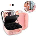 Geanta Cosmetica Pentru Make-up cu Oglindă LED cu Touch, 26x23x11 cm