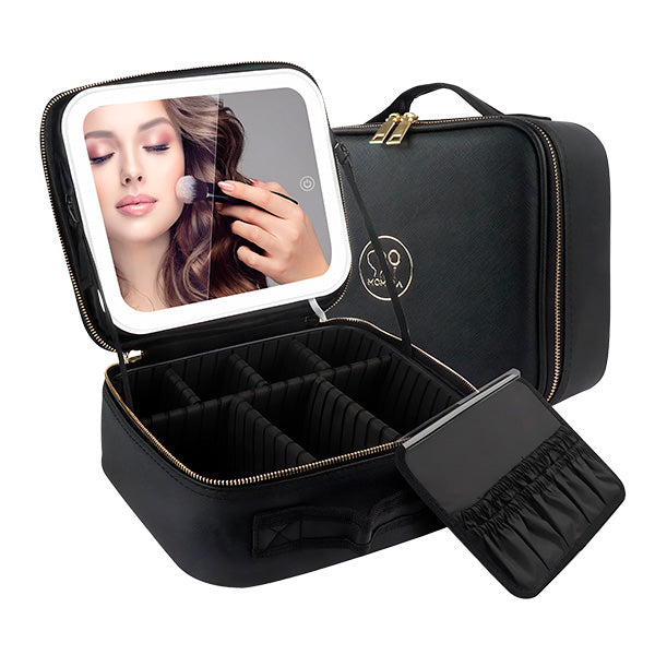 Geanta Cosmetica Pentru Make-up cu Oglindă LED cu Touch, 26x23x11 cm
