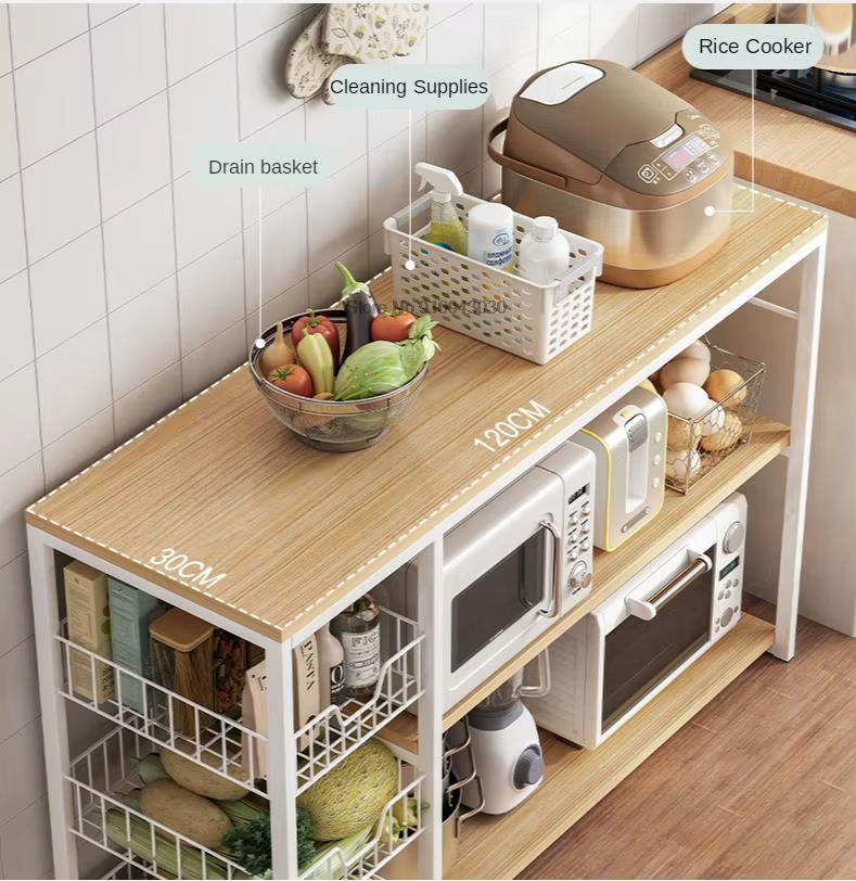 Raft de Bucătărie, suport pentru cuptorul cu microunde, cosuri de sarma, 80cm/120cm