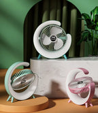 Mini ventilator de birou rotund cu LED RGB pentru Casă Modernă