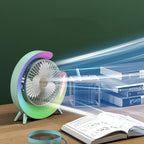 Mini ventilator de birou rotund cu LED RGB pentru Casă Modernă