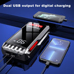 Robot Pornire Auto Portabil 600A, Jump Starter 12V cu Acumulator 6000mAh, Ecran LCD si Port USB