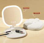 Oglindă de machiaj LED portabila cu marire 1X/3X – pliabilă, cu buton Touch