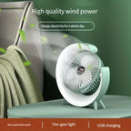 Mini ventilator de birou rotund cu LED RGB pentru Casă Modernă
